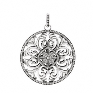 Picture of Sterling Silver Pendant 59.20x45.90 mm Filigree Design Pendant