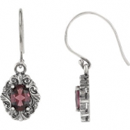 Picture of Sterling Silver COMPLETELY SET RHODOLITE GARNET PAIR 28.60X10.80 MM Polished NONE