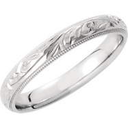 Picture of 14kt White 5 Hand Engraved Band