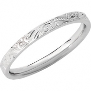 Picture of 14kt White SIZE 07.00 Polished HAND ENGRAVED BAND