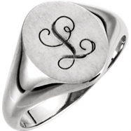 Picture of Sterling Silver 10.00X08.00 MM Polished OVAL SIGNET  RING