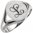 Sterling Silver 10.00X08.00 MM Polished OVAL SIGNET  RING