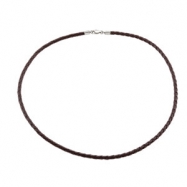 Picture of 20 INCH NONE 4 MM BLACK FAUX LEATHER NECKLA