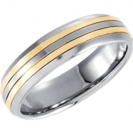 Picture of Stainless Steel 06.50 06.50 MM POLISHED 14kt GOLD INLAY DOMED BAND