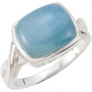 Picture of STER SIZE 08.00 12X10 MM P GENUINE AQUAMARINE RING