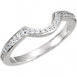 14kt White Band Complete with Stone SI2-SI3 Round 01.00 MM Diamond Polished 1/8CTW BAND