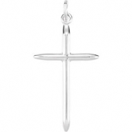 Picture of 14kt White 25.00X15.00 MM Polished CROSS PENDANT