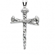 Sterling Silver 43.00X29.50 MM Polished NAIL CROSS WITH CHAIN AND BOX