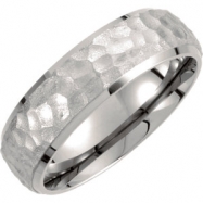 Picture of Titanium 06.00 07.00 mm Hammered Bevelled Domed Band