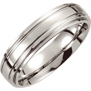 Picture of Cobalt SIZE 08.00 06.00 MM POLISHED SLIGHTLY DOMED DBL RIDGED BAND