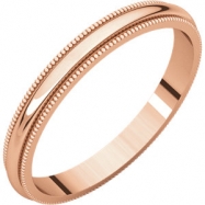 Picture of 14kt Rose 02.50 mm Milgrain Band