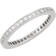 Picture of 14kt White Band Complete with Stone 07.00 ROUND 01.30 MM Diamond Polished 3/8CTW ETERNITY BAND