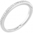 14kt White Band Complete with Stone SI2-SI3 Round 01.10 MM Diamond Polished 1/8 CTW BAND