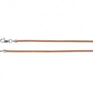 Picture of Sterling Silver Necklace 20.00 Inch Natural Leather Cord