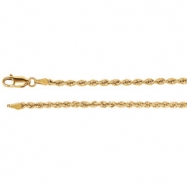 Picture of 14kt White 7 INCH Polished 2.50 MM ROPE CHAIN (REP CH507)