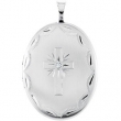 Sterling Silver Pendant Round .015 NONE Polished .015CT DIA OVAL CROSS LOCKET