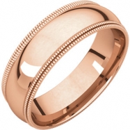 Picture of 14kt Rose 06.00 mm Comfort Fit Double Milgrain Band