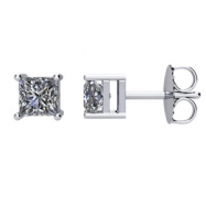 Picture of 14kt White Complete with Stone Diamond 3/4 CTW 03.88-04.20 MM I1 G-H Friction Pair Polished PRINCESS DIAMOND STUD EARRINGS