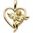Sterling Silver 18.00X15.00 MM Polished ANGEL HEART PENDANT