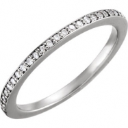 Picture of 14kt White Band Complete with Stone Polished 1/8 CTW Band