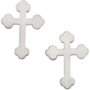 Picture of 14kt Yellow PAIR 11.00X08.00 MM Polished CROSS EARRING WITH BACKS