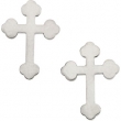 14kt White PAIR 11.00X08.00 MM Polished CROSS EARRING WITH BACKS