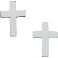 Picture of 14kt White Earrings Complete No Setting 07.00X05.00 mm Pair Polished Cross Earring with Backs