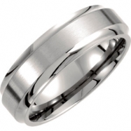 Picture of Titanium SIZE 08.50 07.00 MM SATIN/POLISHED RIDGED BAND