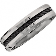 Picture of Titanium SIZE 07.50 06.00 MM POLISHED BAND WITH BLACK CABLE