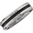 Titanium SIZE 07.50 06.00 MM POLISHED BAND WITH BLACK CABLE