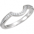 14kt White Band Complete with Stone SI2-SI3 Round 01.20 MM Diamond Polished 1/5CTW BAND