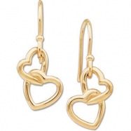 Picture of 14kt Yellow 16.50X9.50 MM PAIR Polished METAL HOOK HEART EARRING