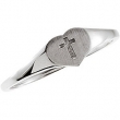14kt White RING Polished YOUTH HEART W/CROSS RING