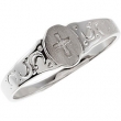 Sterling Silver RING Polished YOUTH OVAL SIGNET RING W/