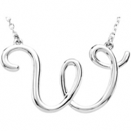 Picture of Sterling Silver W 16" Polished SCRIPT INITIAL NECKLACE