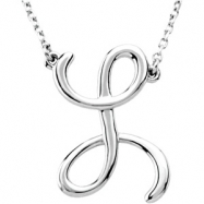Picture of Sterling Silver L 16" Polished SCRIPT INITIAL NECKLACE