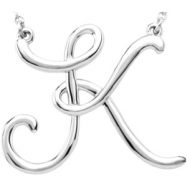 Picture of Sterling Silver K 16" Polished SCRIPT INITIAL NECKLACE