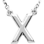 Picture of Sterling Silver X 16" Polished BLOCK INITIAL NECKLACE
