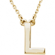 Picture of 14KY L 16" P BLOCK INITIAL NECKLACE