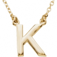 Picture of 14kt Yellow K 16" Polished BLOCK INITIAL NECKLACE