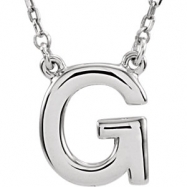 Picture of Sterling Silver G 16" Polished BLOCK INITIAL NECKLACE
