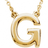 Picture of 14kt Yellow G 16" Polished BLOCK INITIAL NECKLACE