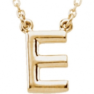 Picture of 14kt Yellow E 16" Polished BLOCK INITIAL NECKLACE