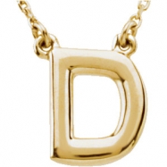 Picture of 14kt Yellow D 16" Polished BLOCK INITIAL NECKLACE