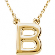 Picture of 14kt Yellow B 16" Polished BLOCK INITIAL NECKLACE