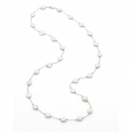 Picture of Sterling Silver 38 INCH 12.00-13.00 MM Polished FRESH CULT WHI COIN PEARL NECK