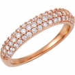 14kt Rose Band 06.00 Complete with Stone ROUND VARIOUS Polished 1/2 CTW DIA ANNIVERSARY BAND