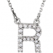 14kt White R Diamond 0.166666666666667 1//6CTW Diamond Necklace