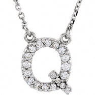 Picture of 14kt White Q Diamond 0.166666666666667 1/6CTW Diamond Necklace