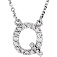 14kt White Q Diamond 0.166666666666667 1/6CTW Diamond Necklace Picture of 14kt White Q Diamond 0.166666666666667 1/6CTW Diamond Necklace
